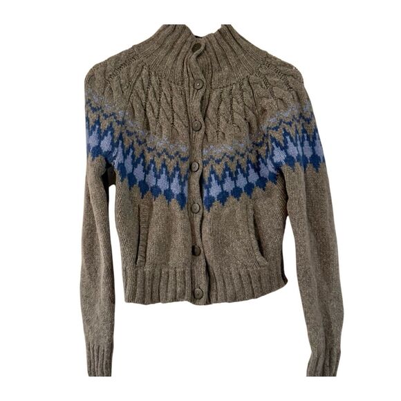 L.L. Bean Signature merino wool fairisle cardigan sweater xxs - Picture 9 of 9